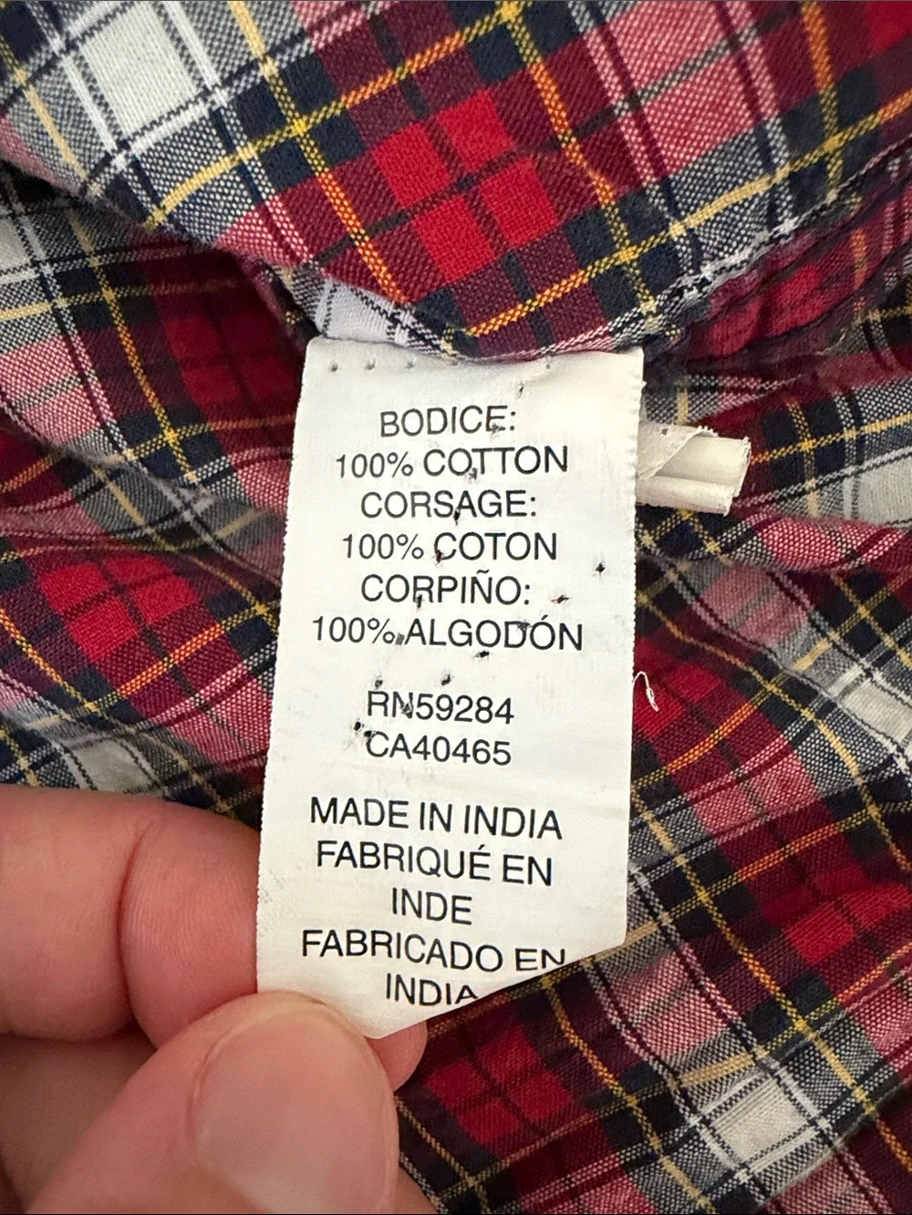 The Children's Place Boys Red and White Plaid Button-Down Shirt Size L (10/12)